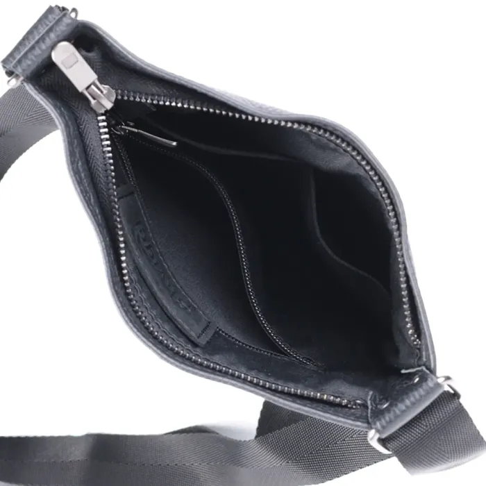 Тонка сумка для чоловіків через плече з натуральної шкіри Shvigel 22850 Чорна