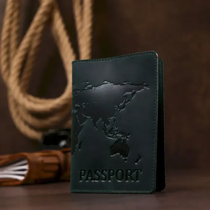 Обкладинка на паспорт із натуральної шкіри Shvigel 16550 Зелений