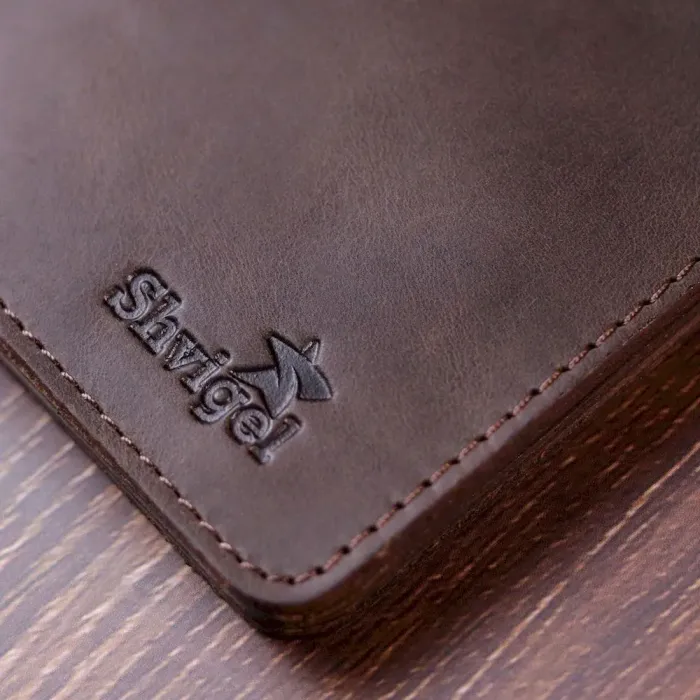 Урожай шкіряний портмоне Shvigel 16601 Коричневий