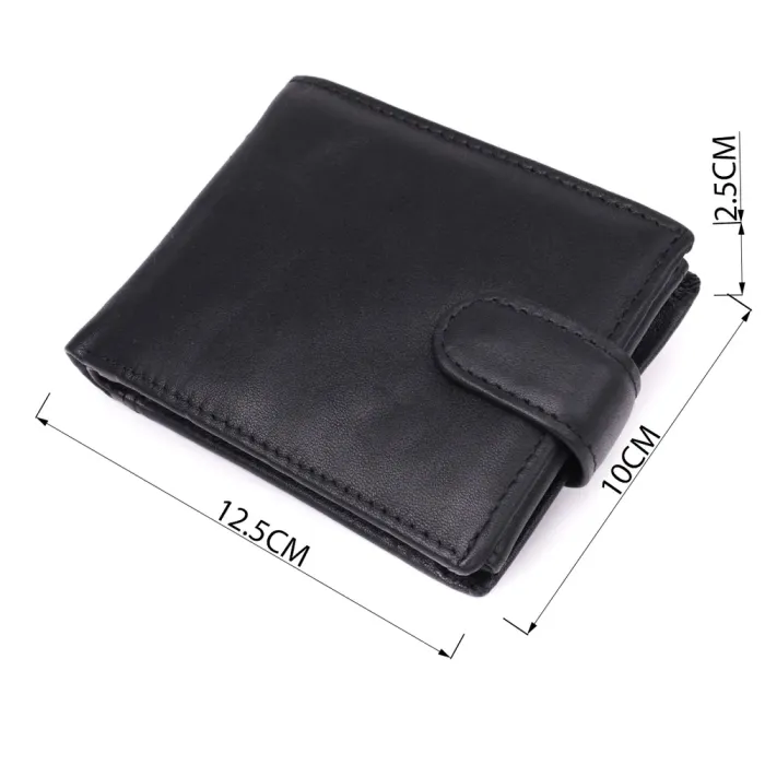 Місткий чоловічий гаманець з натуральної шкіри Vintage 15102 Чорний