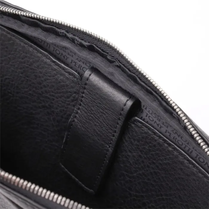 Цікава чоловіча сумка для планшета з м'якої натуральної шкіри Tony Perotti 20846_1 (9594-28 nero) Чорний