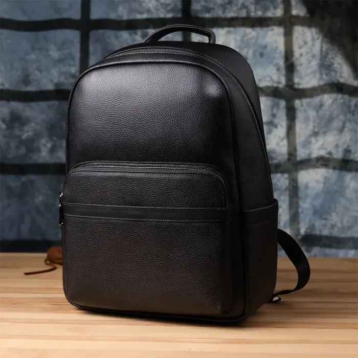 Місткий рюкзак для чоловіків з натуральної шкіри Vintage 23045 Чорний