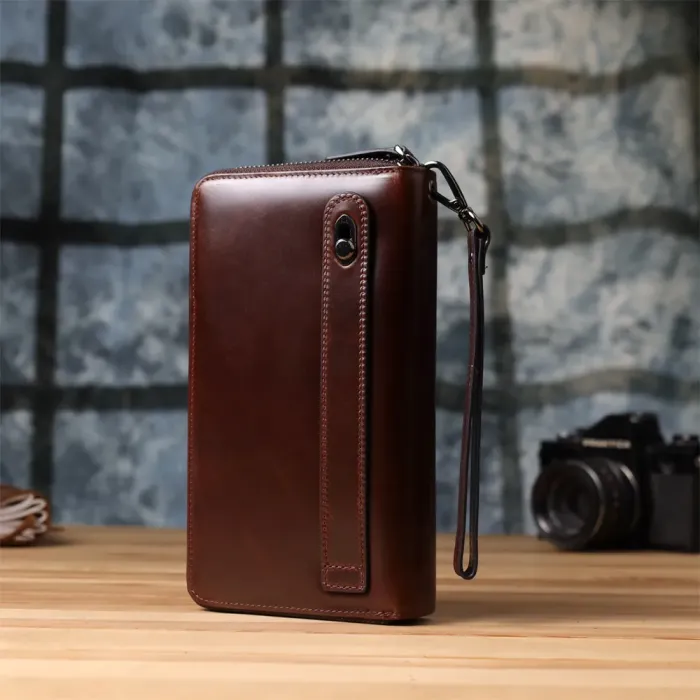 Стильний чоловічий клатч із натуральної шкіри Vintage 23064 Коричневий