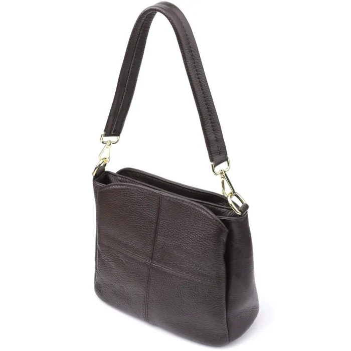 Жіноча сумка з натуральної шкіри зі зручною внутрішньою організацією Vintage 22979 Коричневий