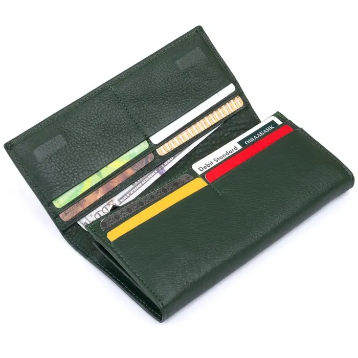 Гаманець на магнітах із клапаном жіночий ST Leather 19240 Зелений