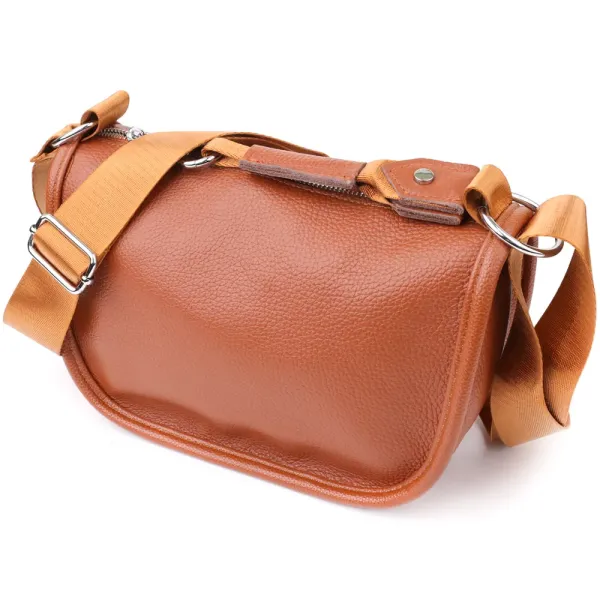 Зручна напівкругла сумка для жінок з натуральної шкіри Vintage 22906 Коричневий