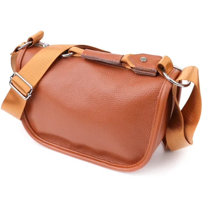 Зручна напівкругла сумка для жінок з натуральної шкіри Vintage 22906 Коричневий