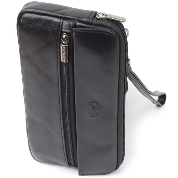 Місткий чоловічий клатч з гладкої натуральної шкіри Tony Perotti 20858_1 (9405 nero) Чорний