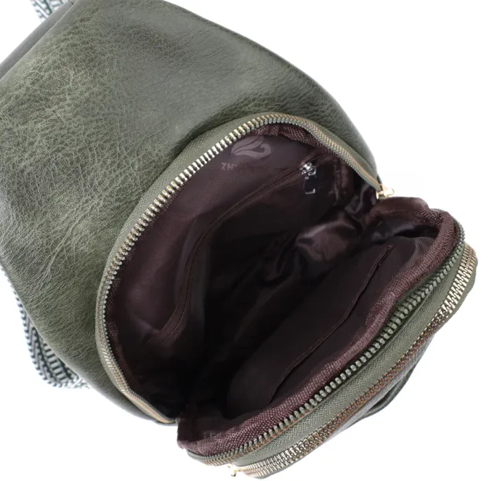 Зручна жіноча сумка з однією лямкою через плече з екошкіри Vintage 22756 Зелений