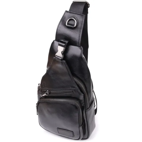 Чоловічі сумки через плече з натуральної шкіри Vintage 23048 Чорний
