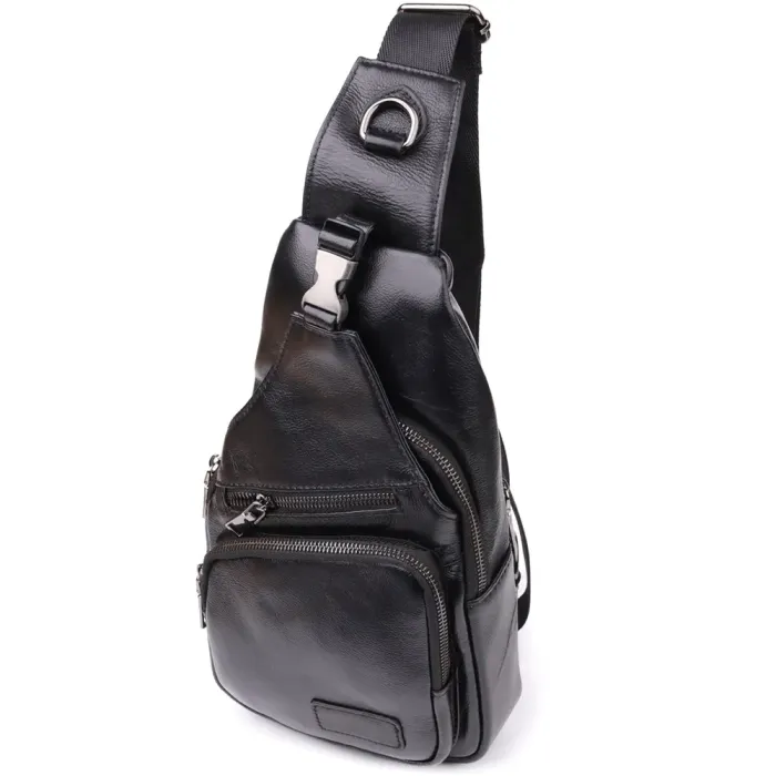 Чоловічі сумки через плече з натуральної шкіри Vintage 23048 Чорний