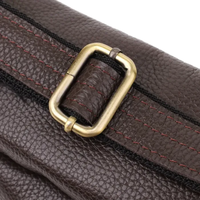 Стильна сумка бананка із зернистої натуральної шкіри Shvigel 23146 Коричневий