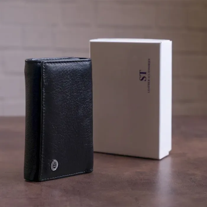 Гаманець горизонтальний з монетником на блискавці унісекс ST Leather 19365 Чорний