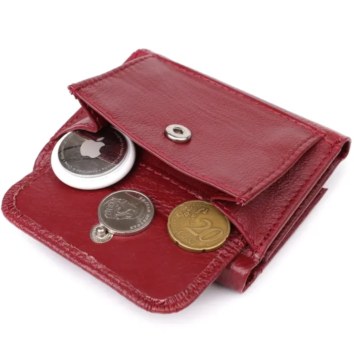 Мініатюрний жіночий гаманець із натуральної шкіри ST Leather 23082 Бордовий