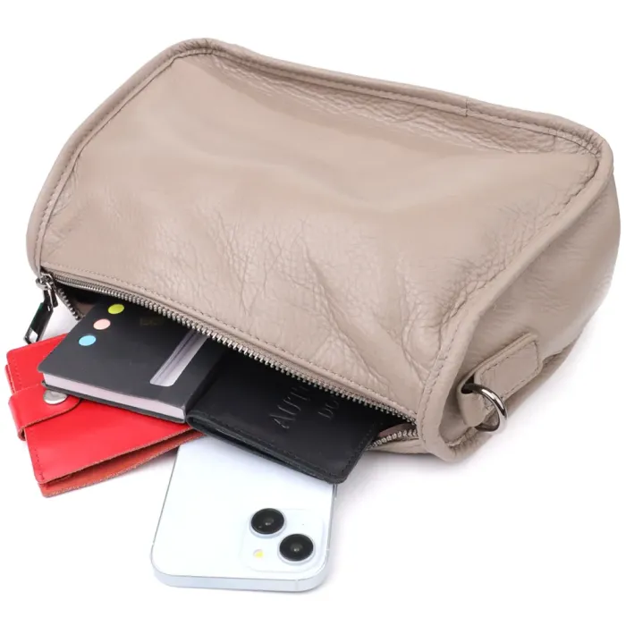 Стильна жіноча сумка на плече з натуральної шкіри Vintage 23002 Темно-сірий