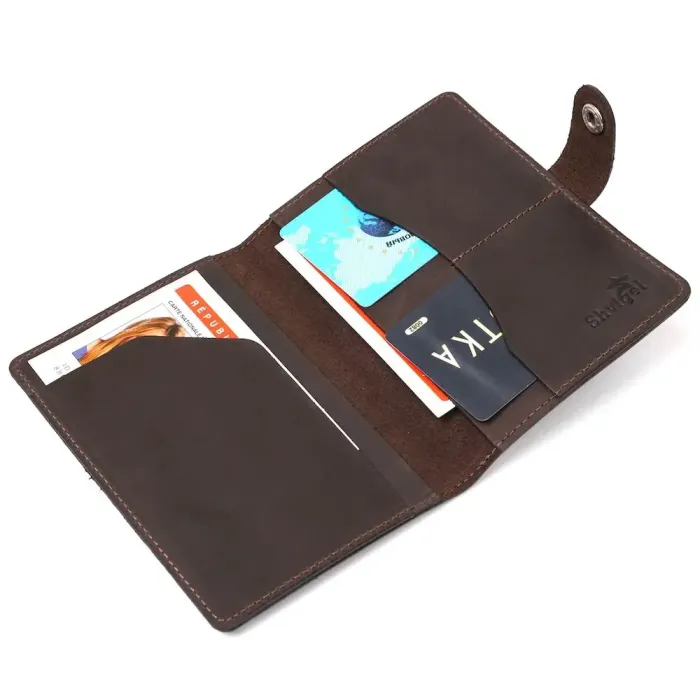 Урожай матовий шкіряний тревел-кейс Shvigel 16517 Коричневий