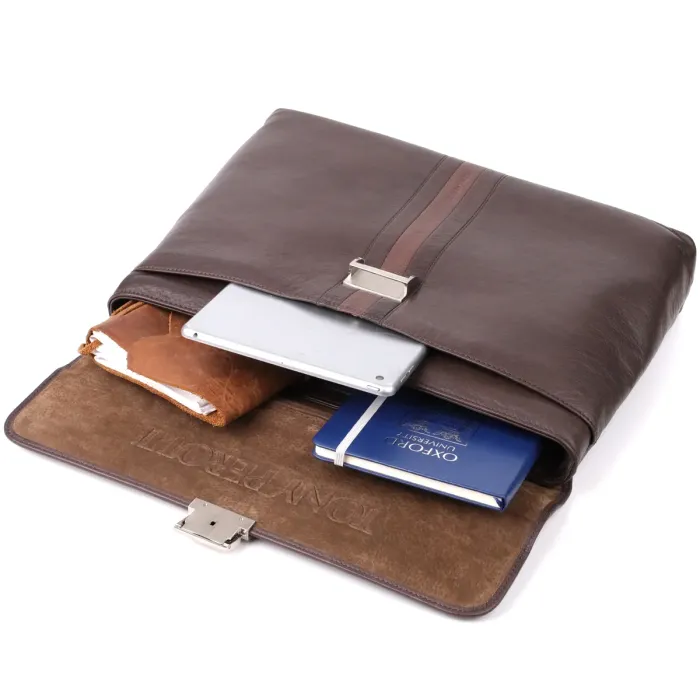 Стильна чоловіча сумка для ноутбука з натуральної шкіри Tony Perotti 20903_1 (9514 moro) Коричневий