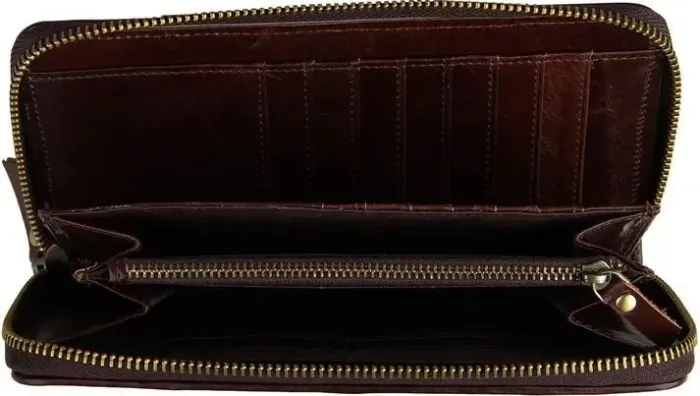 Гаманець жіночий Vintage 14492 на блискавці Коричневий