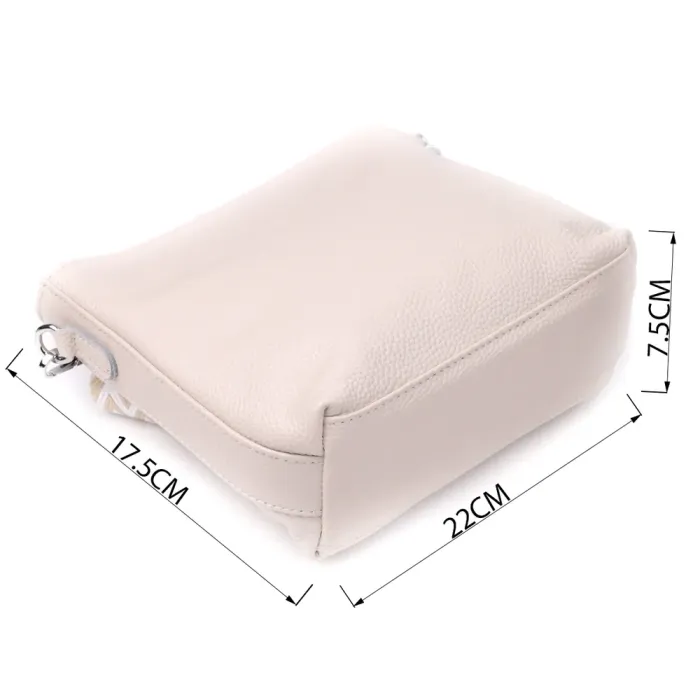 Повсякденна плечова сумка з натуральної шкіри Vintage 22915 Білий