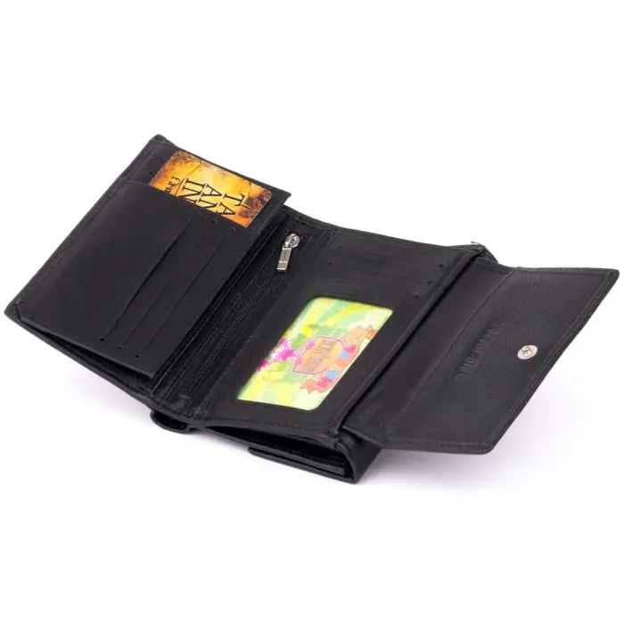 Кошелек горизонтальный женский из двух частей ST Leather 19369 Черный