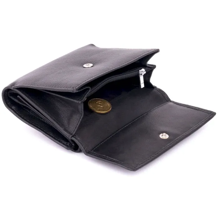 Кошелек горизонтальный женский из двух частей ST Leather 19369 Черный