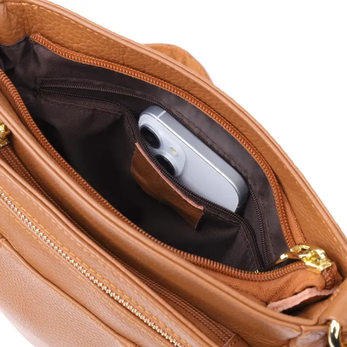 Зручна вертикальна сумка жіноча з натуральної шкіри 15125 Vintage Рудий