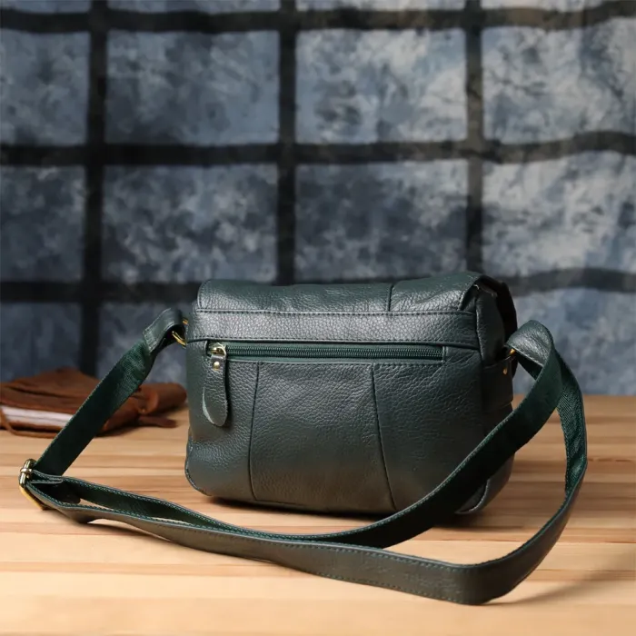 Повсякденна жіноча сумка з натуральної шкіри Vintage 22970 Зелений