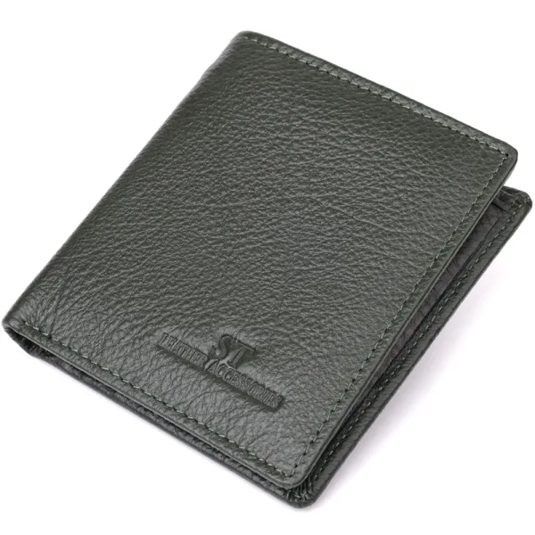 Жіночий гаманець на магніті з натуральної шкіри ST Leather 23093 Зелений