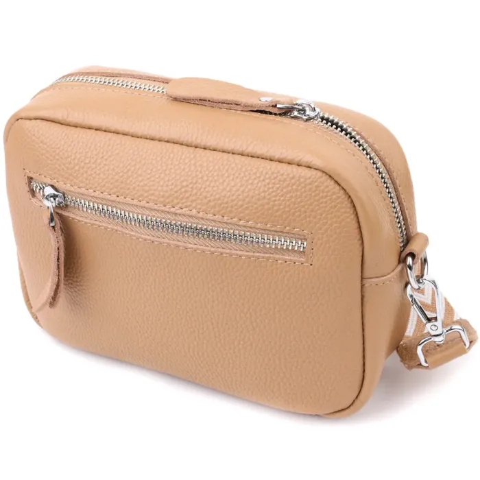 Жіноча сумка крос-боді з натуральної шкіри Vintage 15139 Бежевий