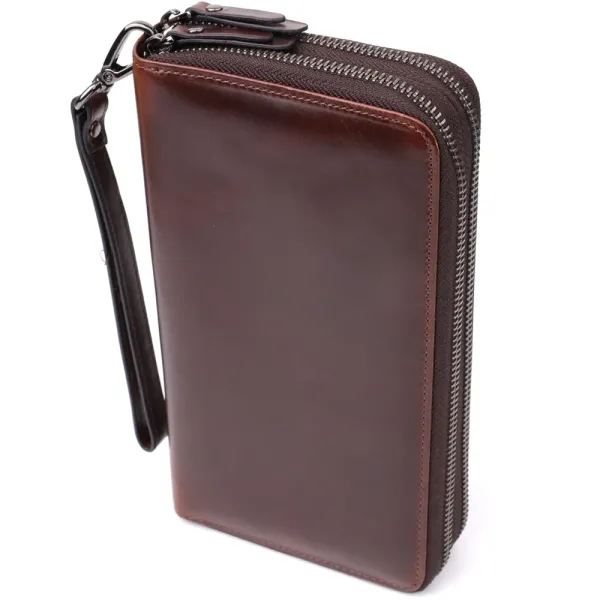 Стильний чоловічий клатч із натуральної шкіри Vintage 23064 Коричневий
