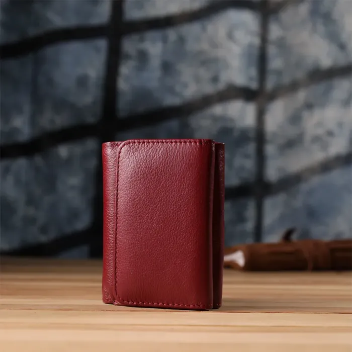 Компактний жіночий гаманець із натуральної шкіри ST Leather 23073 Бордовий