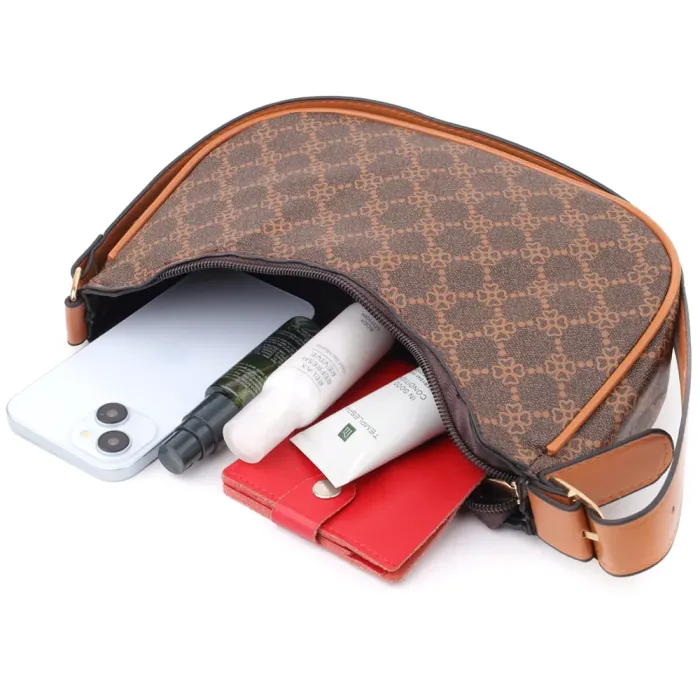 Жіноча сумка у формі півмісяця з екошкіри Vintage 15145 Коричневий