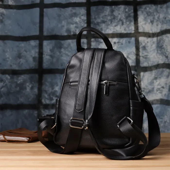 Класичний жіночий рюкзак з натуральної шкіри Vintage 23061 Чорний