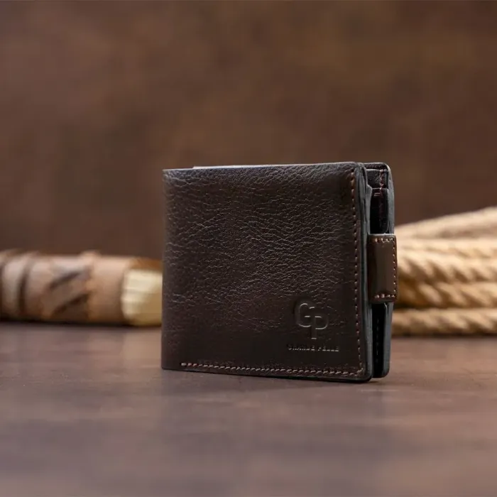 Портмоне горизонтальне Amico на магніті на два відділення GRANDE PELLE 11321 Коричневе