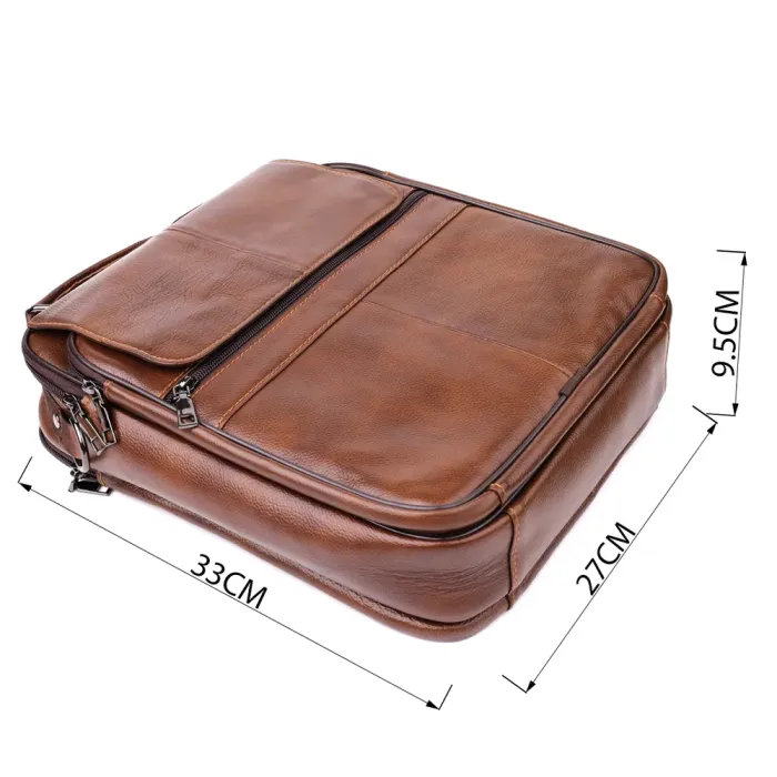 Сумка для чоловіків з ручкою для перенесення в руці з натуральної шкіри Vintage 23028 Коричневый