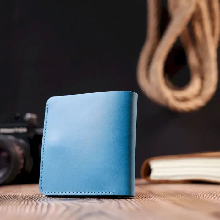 Шкіряне вінтажне портмоне Shvigel 16605 Синій