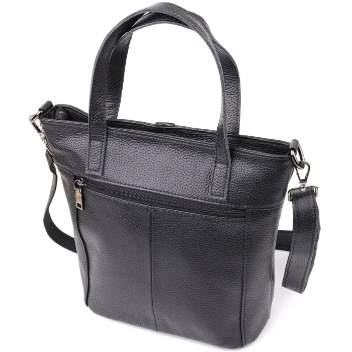 Унікальна сумка жіноча з натуральної шкіри Vintage 22993 Чорний