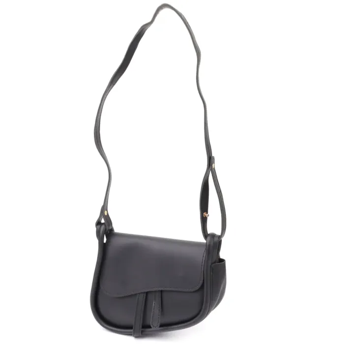 Жіноча сумка сідло з якісної екошкіри Vintage 15128 Чорний