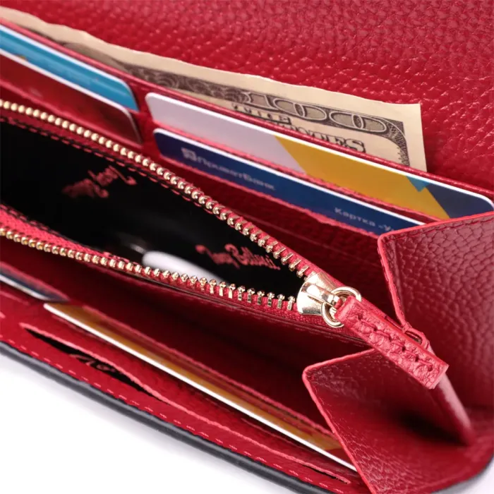 Містке портмоне для жінок з натуральної шкіри Tony Bellucci 22887 Чорний