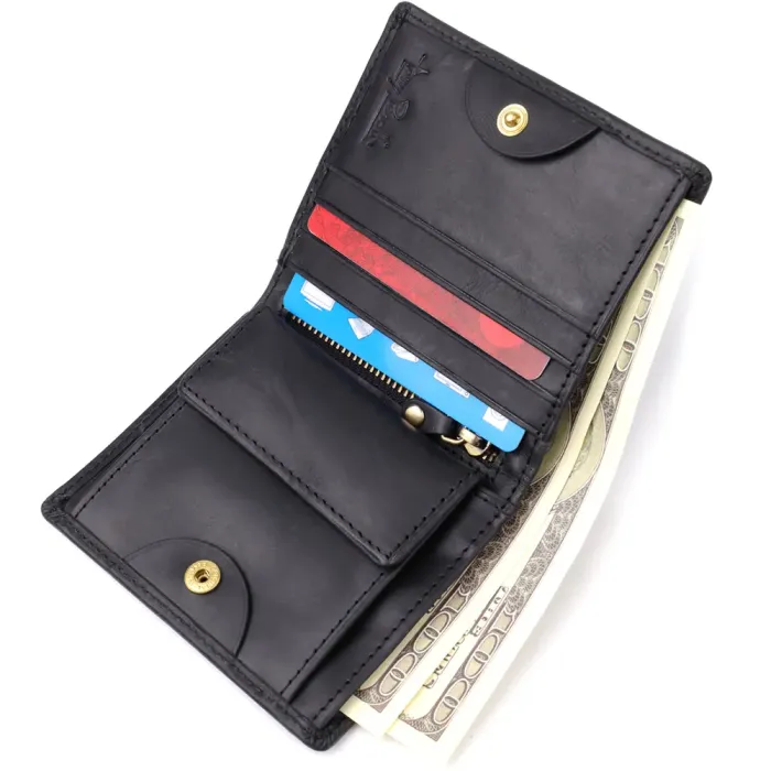 Чоловічий вертикальний гаманець з матової натуральної шкіри Tony Perotti 20832_1 (1165 nero) Чорний