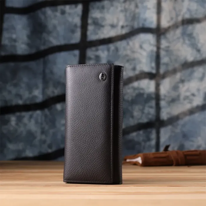 Місткий гаманець для жінок із натуральної шкіри ST Leather 23097 Чорний