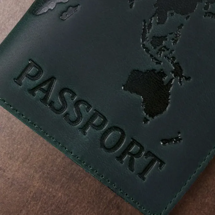 Обкладинка на паспорт із натуральної шкіри Shvigel 16550 Зелений