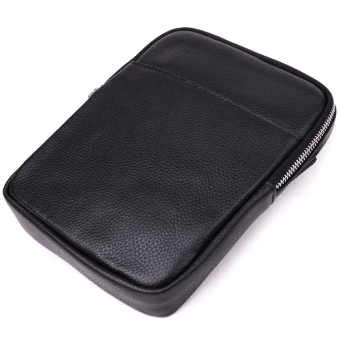 Цікава плечова сумка для чоловіків з натуральної шкіри Vintage 15100 Чорний