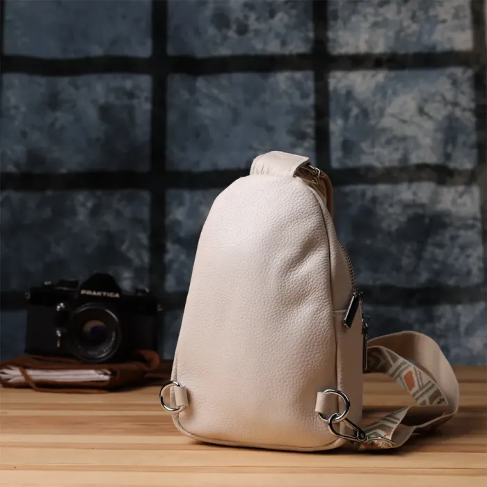 Сумка-слінг із натуральної шкіри для жінок Vintage 22936 Білий