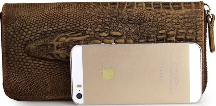 Чоловічий клатч Vintage 14462 шкіра під крокодила Коричневий