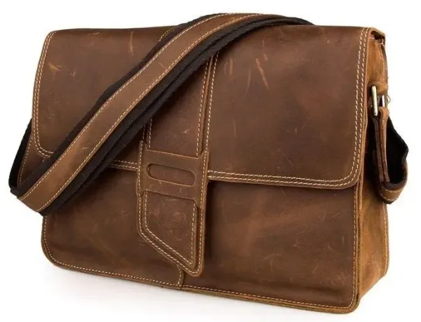 Сумка чоловіча Vintage 14231 у вінтажному стилі Коричнева