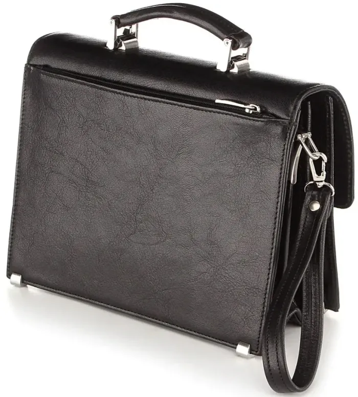 Барсетка SHVIGEL 00369 із натуральної шкіри Чорна