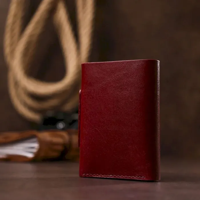 Практичний жіночий портмоне Grande Pelle 11574 Бордовий