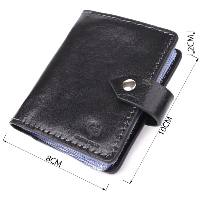 Візитниця унісекс з натуральної гладкої шкіри GRANDE PELLE 22941 Чорна