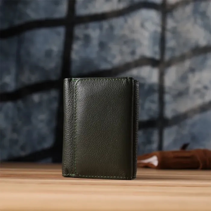 Жіночий гаманець компактного розміру з натуральної шкіри ST Leather 23072 Зелений